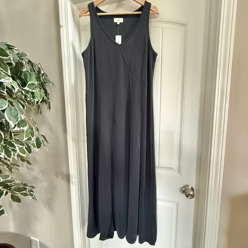 Lou & Grey Gray Sleeveless Maxi Dress Size L NWT Modal Blend *Read Fit Note*
